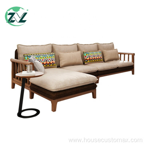 Wood Sofa Technical Fabric Sofa Couch Household Sofa